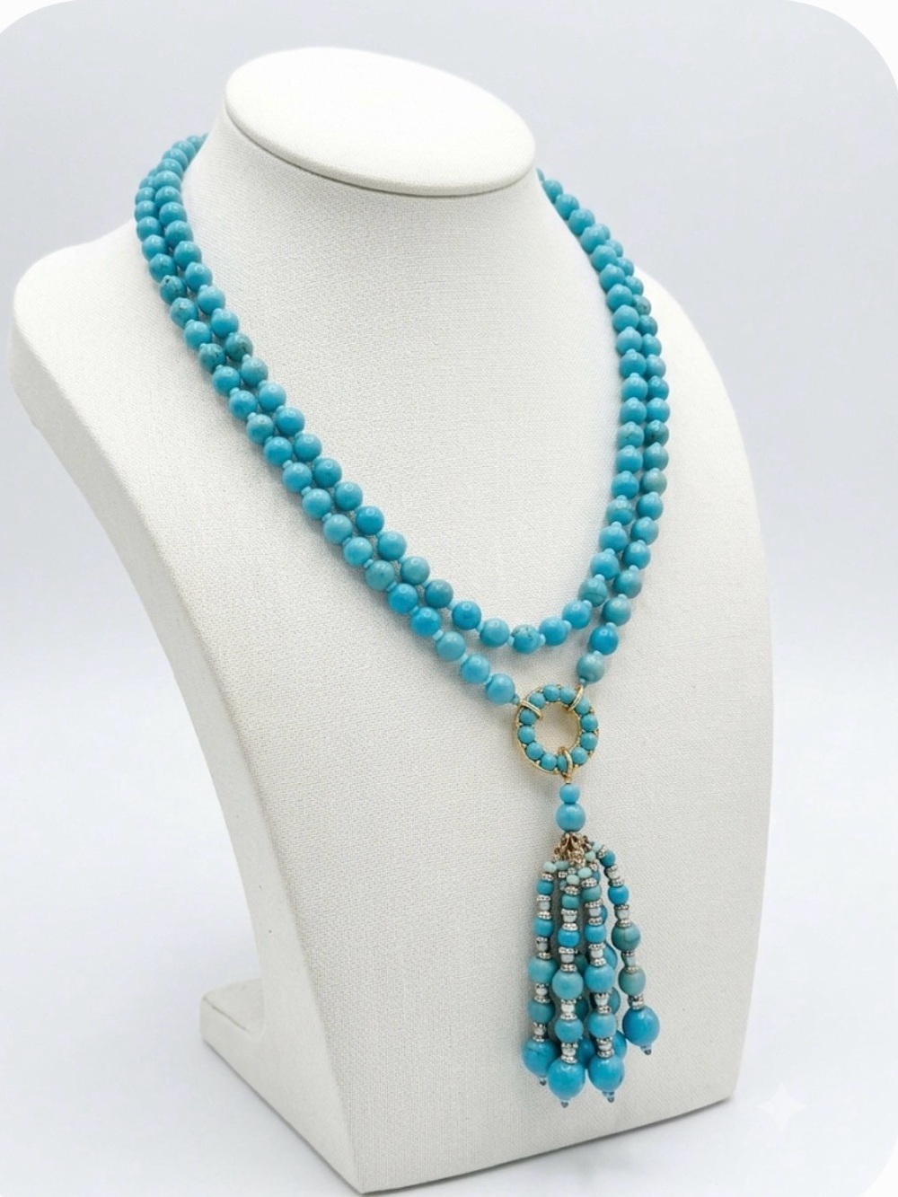 NWT ⚜️🩵⚜️ Piper K Reconstituted Turquoise Beaded Layered Necklace